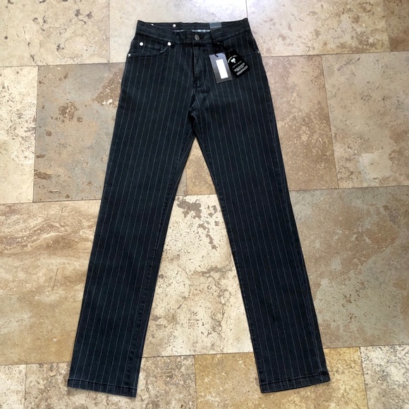 INTERNATIONAL LAUNDRY denim jean black grey stripe 32 cotton spandex - Picture 3 of 11